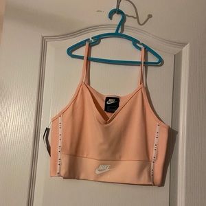Nike Air ribbed stroppy crop top in pink